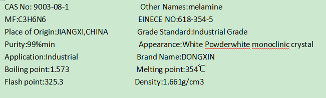 Witte Melamine 99,8% voor de Verglazingspoeder van de Formaldehydehars 0