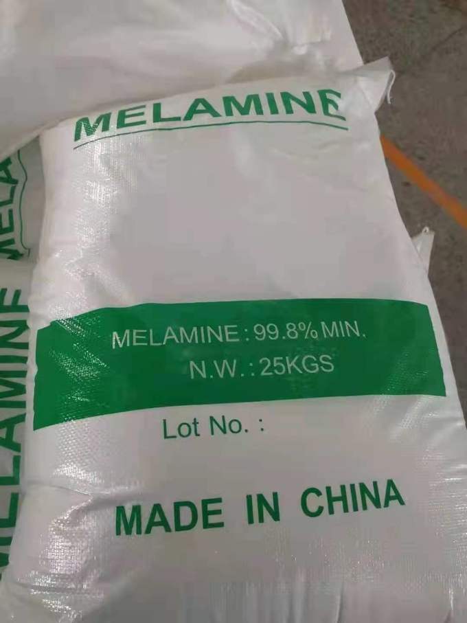 Wit Crystal Melamine Powder 99,8% Zuiverheid voor Houten Lijm 3
