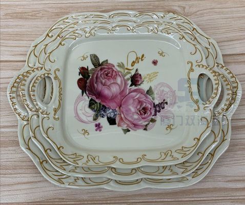 Goede prijs. Witte traditionele melamine serveerplaat met BPA-vrij materiaal online