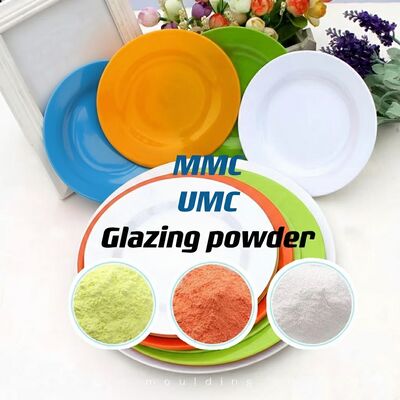 Voedselgereedschap Raw Material Melamine Moulding Compound met deeltjesgrootte 2-4μm en ≤0,2% vluchtige stofgehalte