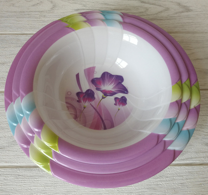 Goede prijs. De ronde Vlakke van het Vaatwerkreeksen van de Vaatwerkmelamine Gedrukte Plastic Dienende Plaat Douane online