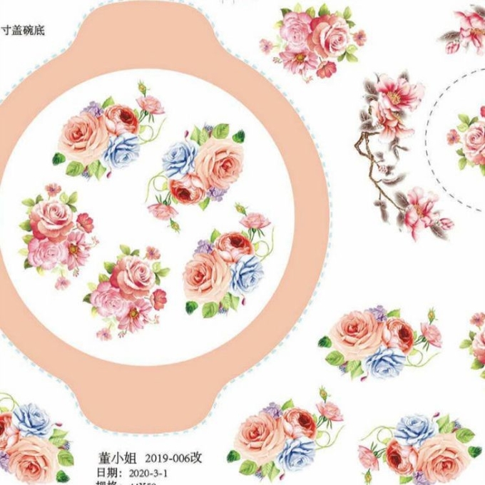 China Ceramic Cup Water Transfer Printing Decal Paper Voor Melamine Platen 1